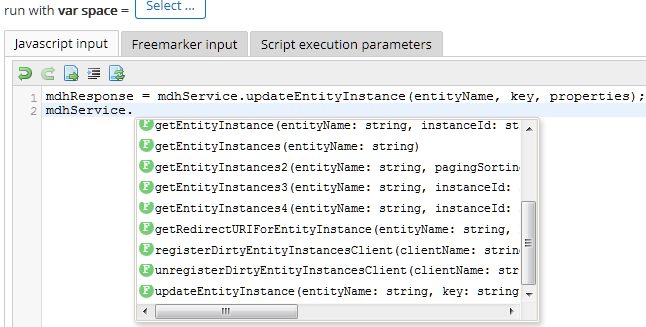 Java Script Binding for Master Data Hub